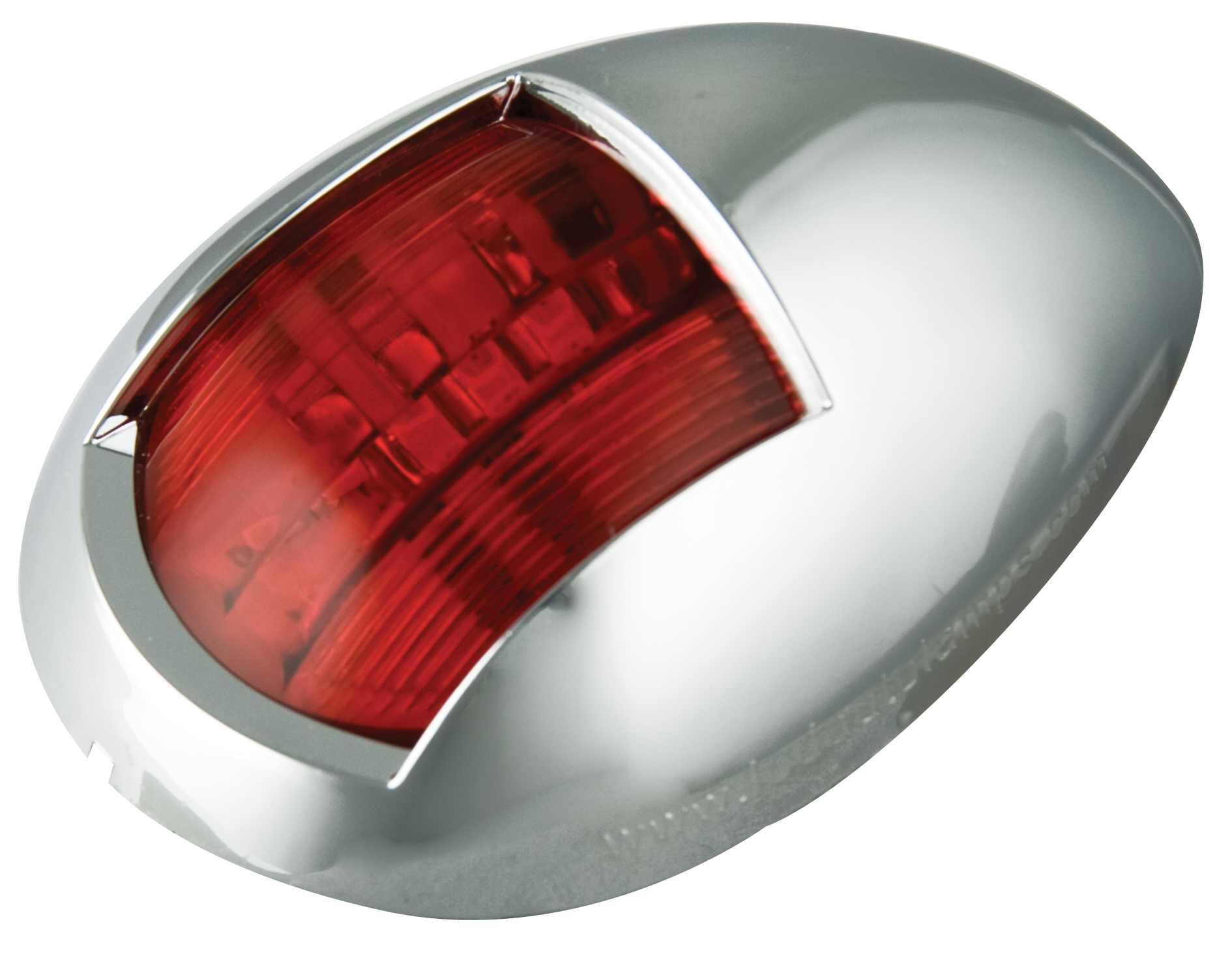 Schiffsnavigationsleuchte, Backbordleuchte, links, LED Rot, Aufbaurahmen verchromt