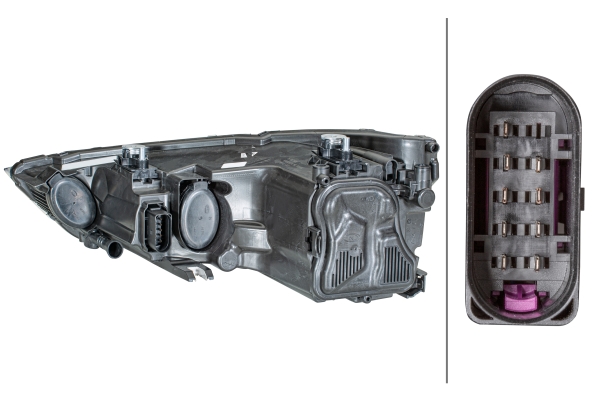 1LG_354_837-031a HELLA 1LG 354 837-031 FF/Halogen-Hauptscheinwerfer - links - für u.a. Audi A1 (8X1, 8Xk)