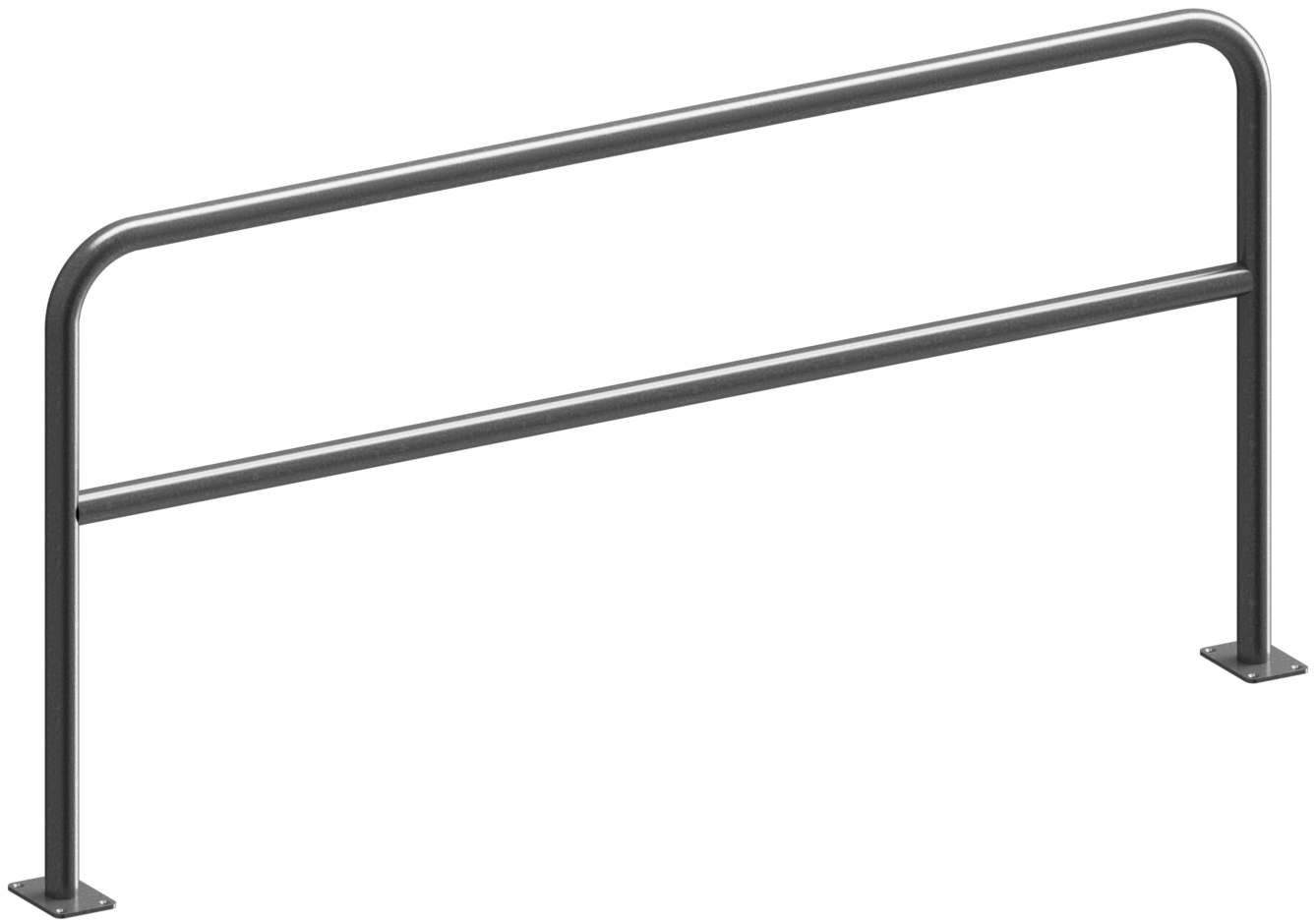 Schake 448_64 Rohrbügel aus Stahlrohr Ø 48 x 2,5 mm mit Querholm für Dübelbefestigung      Gesamtbreite: 2000 mm Gesamthöhe: 1000 mm feuerverzinkt