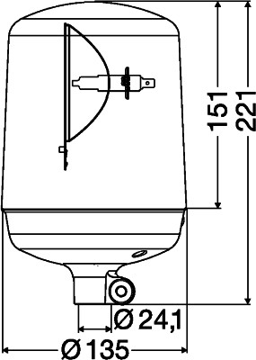M860 HELLA 2RL 008 060-011 Halogen-Rundumkennleuchte - KL 7000 - 24V - Rohrstutzen - blau
