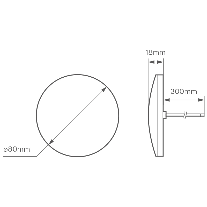 LED Rückleuchte, Rücklicht / Bremslicht, 80 mm Ø, ECE, baetz Click & Stick System