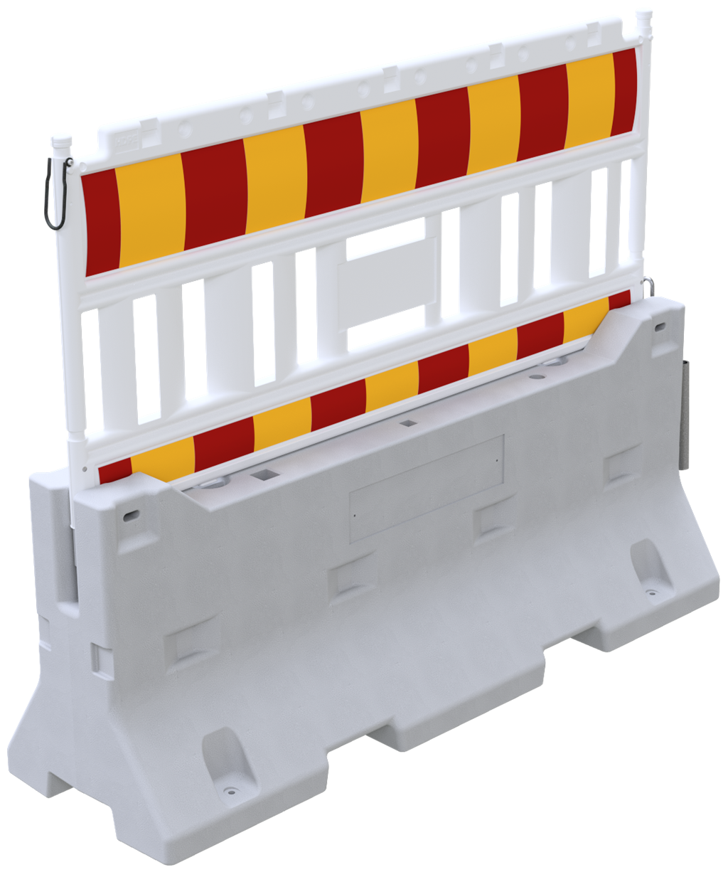 Schake Betonleitwand  SET 2    ohne Lampenadapter mit rot / weißer Folie, Typ RA1/A Schrankentyp NOX