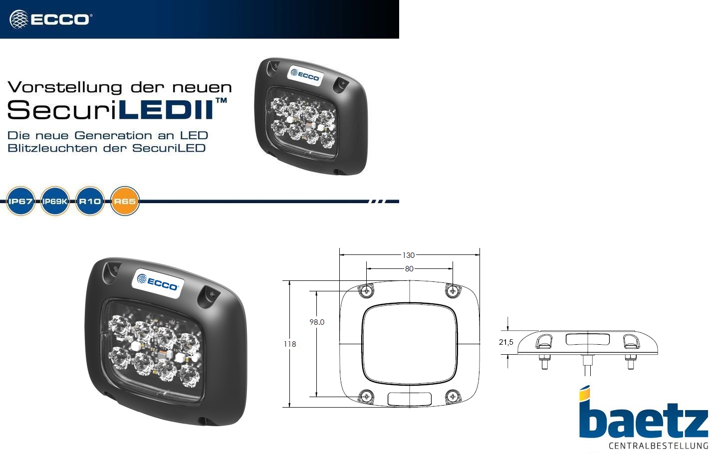 ECCO, LED Blitzmodule Serie II SecuriLED, Aufbau