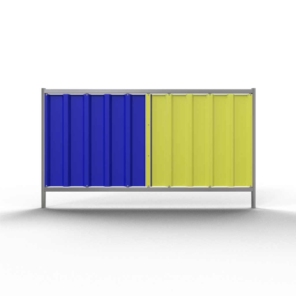 Schake 3B1222BG Mobilzaun Trapez Blechbeschichtung: blau / gelb Höhe: 1,20 m