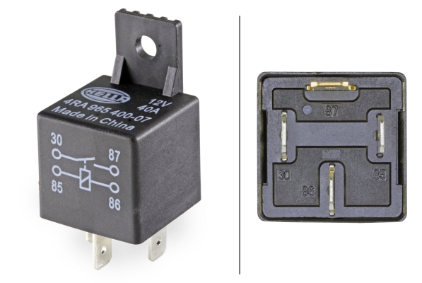 HELLA 4RA 965 400-077 Relais, Arbeitsstrom - 12V - 4-polig - Schaltbild: S1 - Stecker: A - Schließer