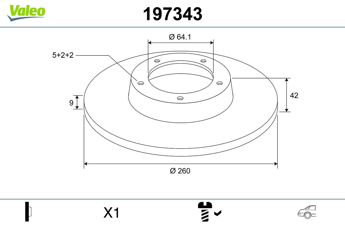 Valeo 197343 Bremsscheibe