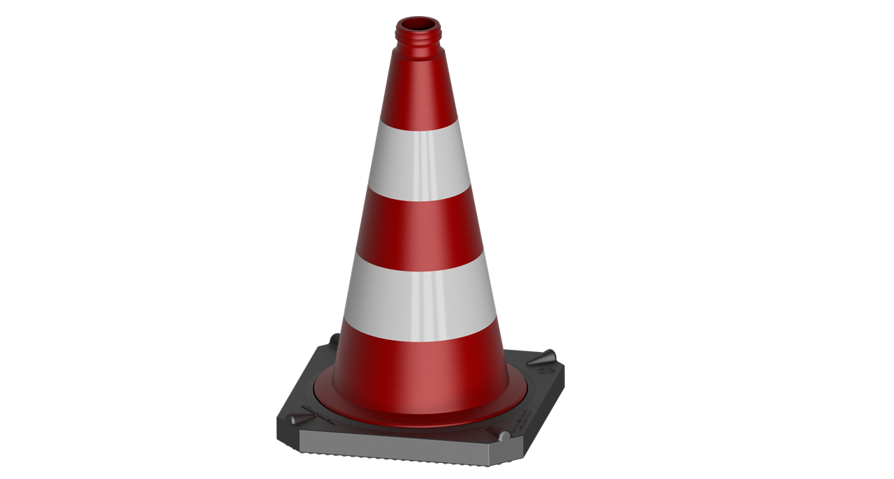 Schake 3L730RS Leitkegel zweiteilig       Höhe: 750 mm rot / weiß Folie Typ RA1/A