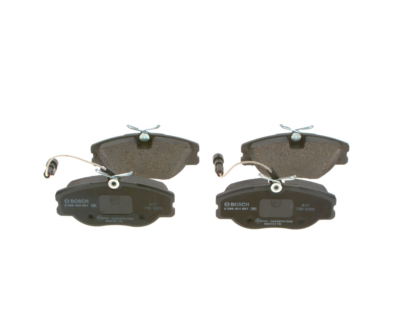 Bosch 0986494851 Bremsbelagsatz, Scheibenbremse