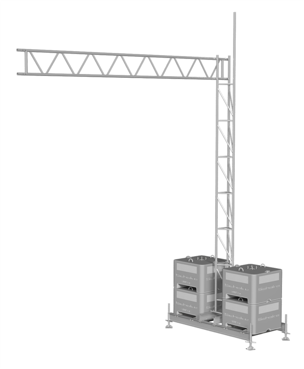 Schake 35350-SETF3 Aufstellvorrichtung mit Kranarm Stahl-Gitterträger 3200 mm