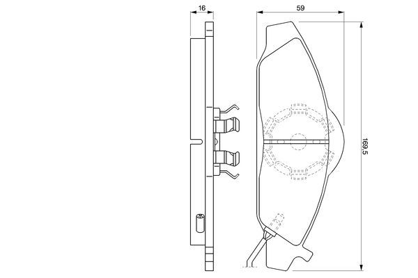 Bosch 0986424551 Bremsbelagsatz, Scheibenbremse