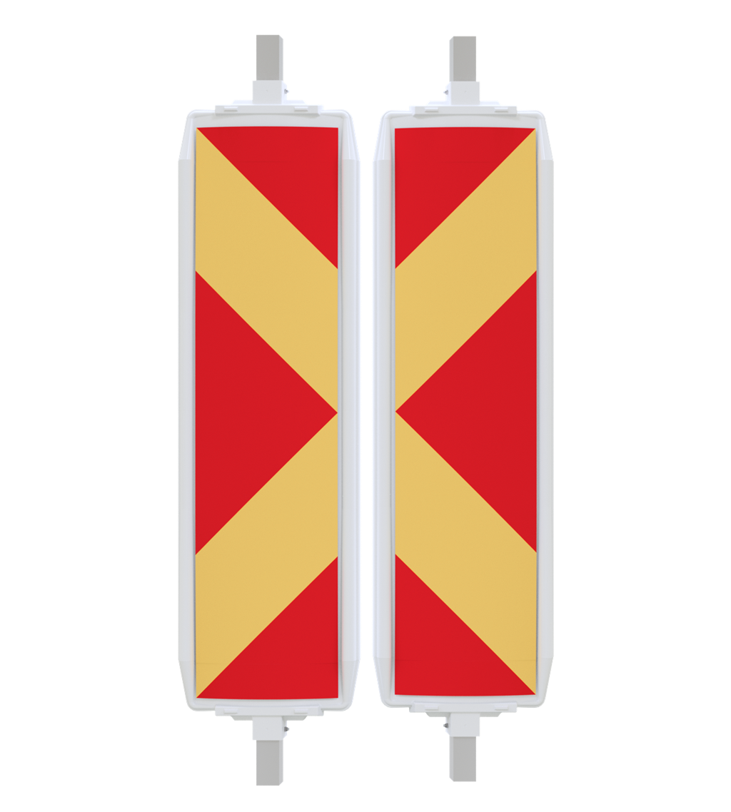 038cb063-ce0c-406d-b562-2f2235baadc5 Schake 360572A Kunststoffbake Typ 40A    Folie Typ RA2/B, schraffiert doppelseitig rechts- / linksweisend rot / weiß