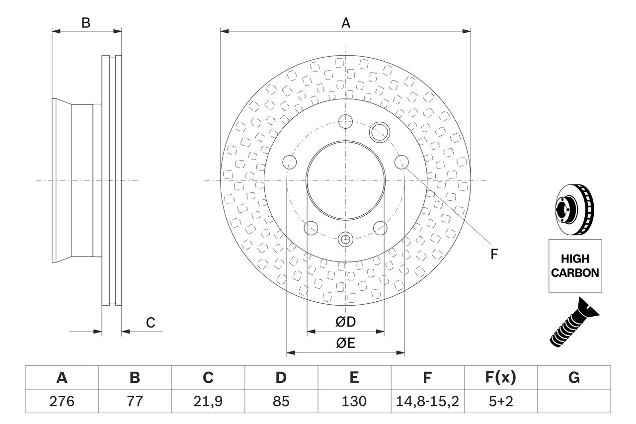 Bosch 0986478849 Bremsscheibe
