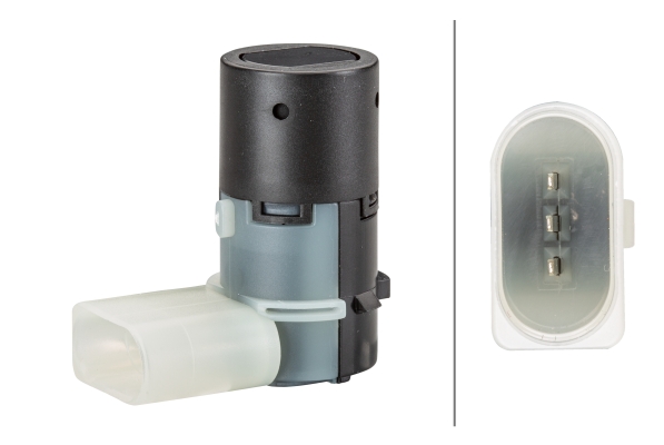6PX_358_141-241 HELLA 6PX 358 141-241 Sensor, Einparkhilfe - gewinkelt - 3-polig - gesteckt - lackierbar