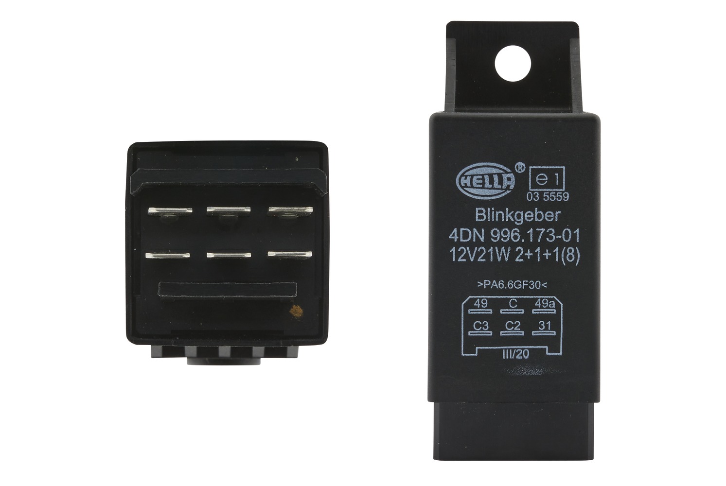 HELLA 4DN 996 173-017 Blinkgeber - 12V - 6-polig - Anbau/Bügelbefestigung - elektronisch - mit Halte