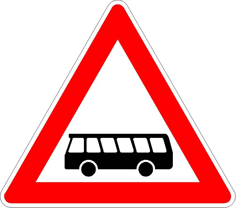 Verkehrszeichen Kraftomnibusse, Aufstellung rechts
