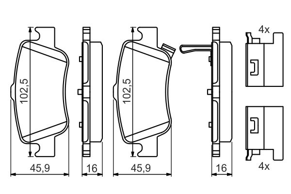 Bosch 0986494651 Bremsbelagsatz, Scheibenbremse