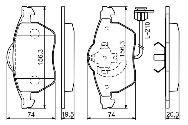 Bosch 0986494050 Bremsbelagsatz, Scheibenbremse