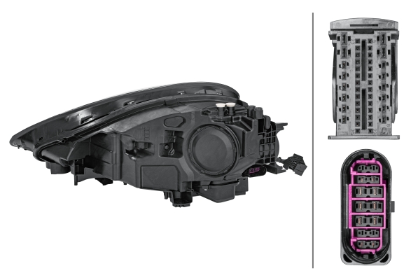 1EX_014_690-021a HELLA 1EX 014 690-021 LED-Hauptscheinwerfer - rechts - für u.a. Porsche Cayenne (9Ya)
