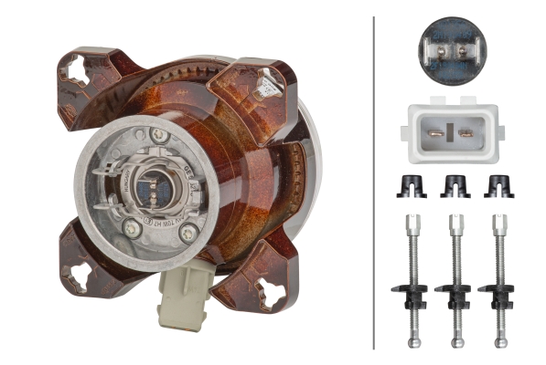 HELLA 1K0 008 191-007 FF/Halogen-Scheinwerfereinsatz, Fernscheinwerfer - 90mm Essential - 12V - rund