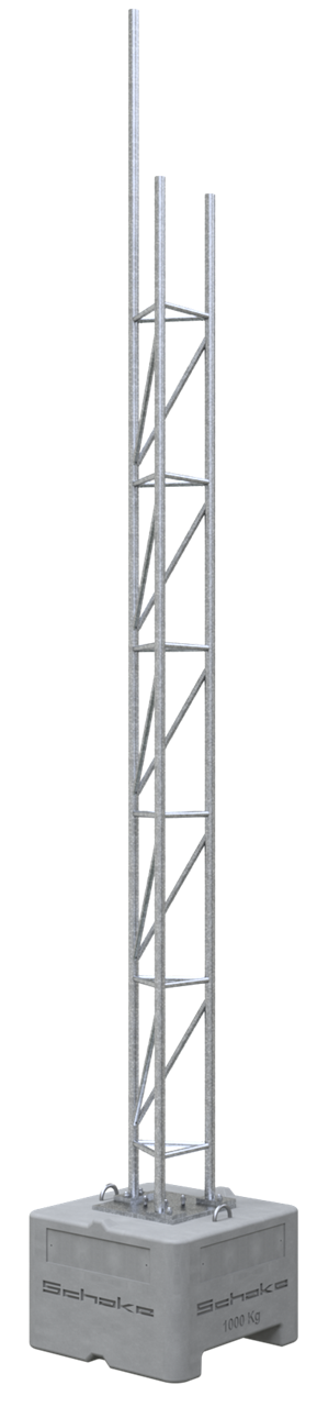 a0b49810-f095-438d-8750-80d800dddf85 Schake 353016-SET SET mit Betonklotz und Gitterrohrmast mit Gitterrohrmast (Art.-Nr. 353016) und Adapterplatte (Art.-Nr. 3F120-2)