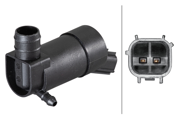 HELLA 8TW 006 848-171 Waschwasserpumpe, Scheibenreinigung - 12V - elektrisch - Anschlussanzahl: 2