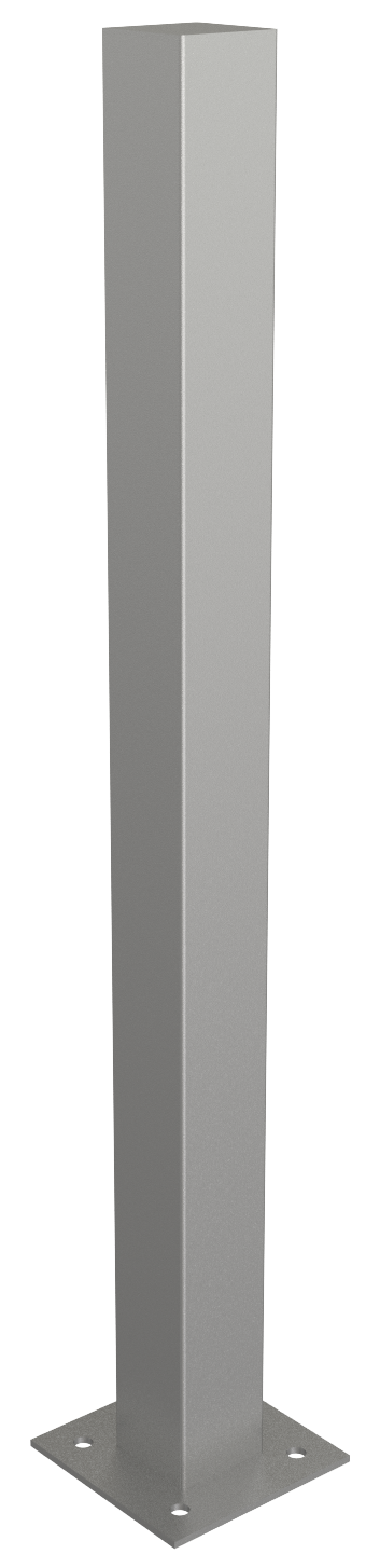 Schake 4070P Edelstahlpfosten 70 x 70 mm ortsfest, für Dübelbefestigung

mit Bodenplatte 150 x 150 mm ohne Verschluss ohne Öse