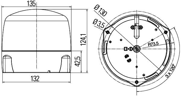 HELLA 2RL 010 979-001 Rundumkennleuchte mit rotierendem Warnsignal