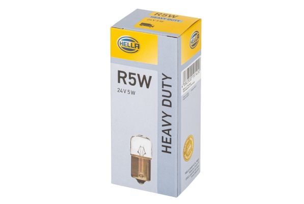 8GA_002_071-241a HELLA 8GA 002 071-241 Glühlampe - R5W - Heavy Duty - 24V - 5W - Sockelausführung: BA15s - Schachtel
