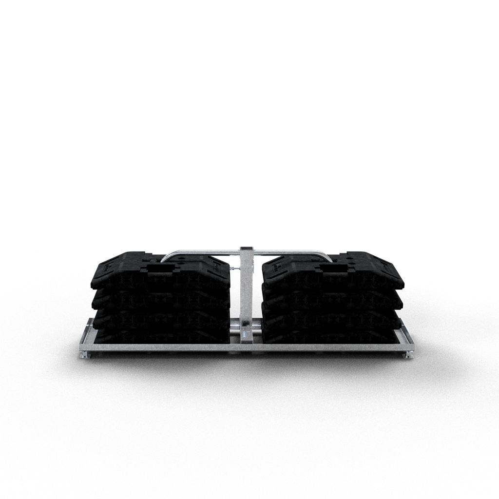 Schake 35301 Schilderständer  zur Aufnahme von  40 x 40 und 60 x 60 Schaftrohr Vorrichtung für 4 Fußplatten pro Seite