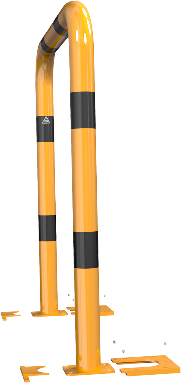 Schake | Rammschutzbügel abnehmbar Stahlrohr Ø 76 mm gelb / schwarz | Sch-477_04APBG