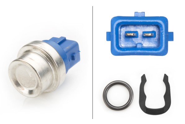 HELLA 6PT 009 107-551 Sensor, Kühlmitteltemperatur - 12V - gesteckt - mit Dichtung - mit Sicherungsr