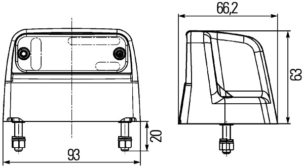 HELLA 2KA 012 271-081 Kennzeichenleuchte - 12/24V - Anbau - Kabel: 2000mm - 2-polig