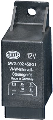 HELLA 5WG 002 450-311 Relais, Wisch-Wasch-Intervall - 12V - 6-polig - mit Halter