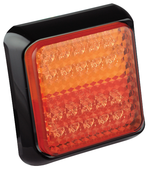 LED Bremslicht, Rücklicht, Blinker, Serie 100, 12/24 Volt, 122 mm x 122 mm, ECE geprüft