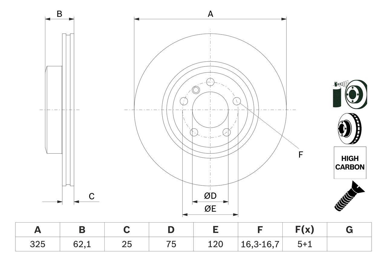 Bosch 0986479348 Bremsscheibe