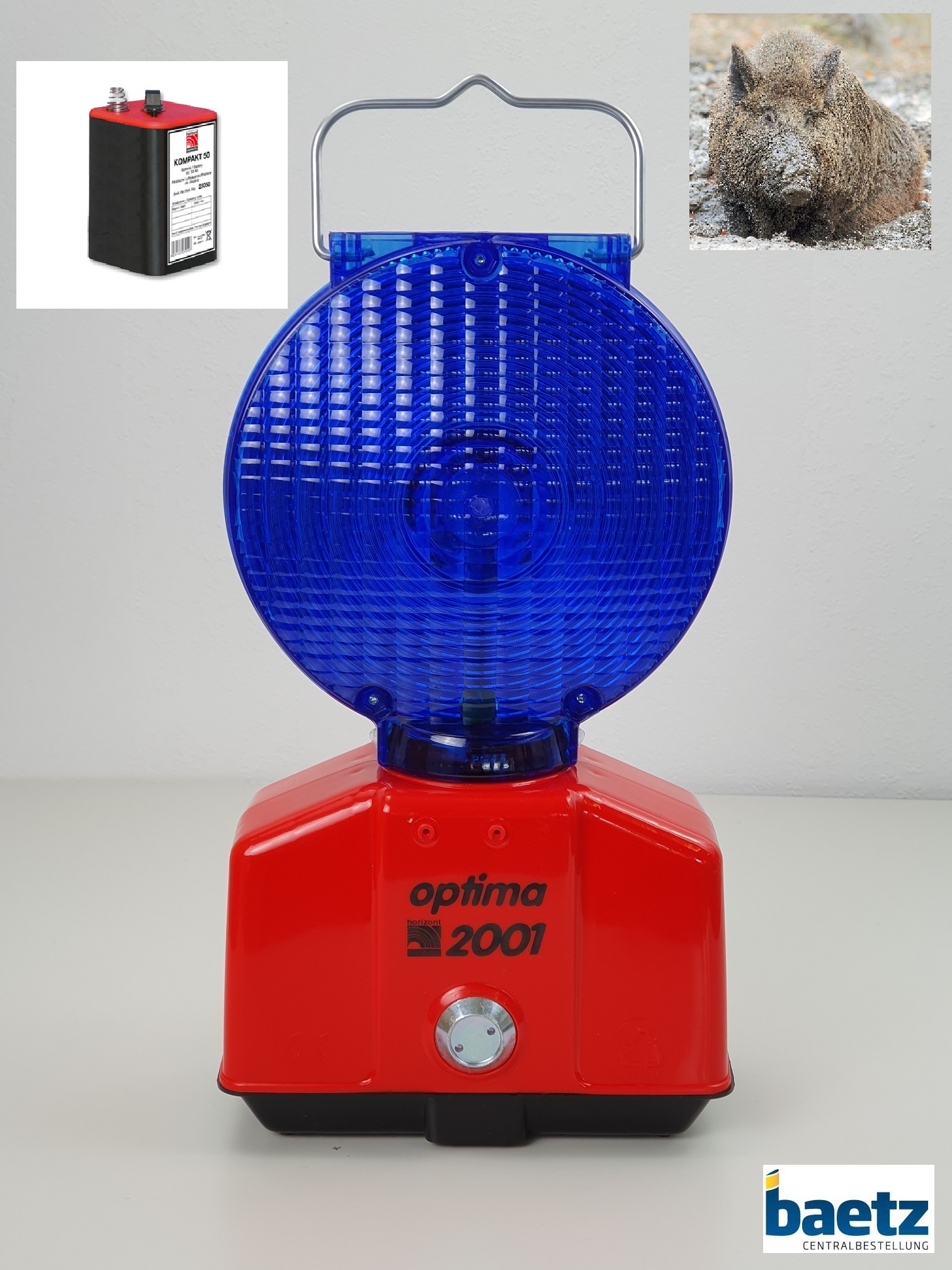 Wildschreck, zweiseitig blau, 50 Ah Batterie