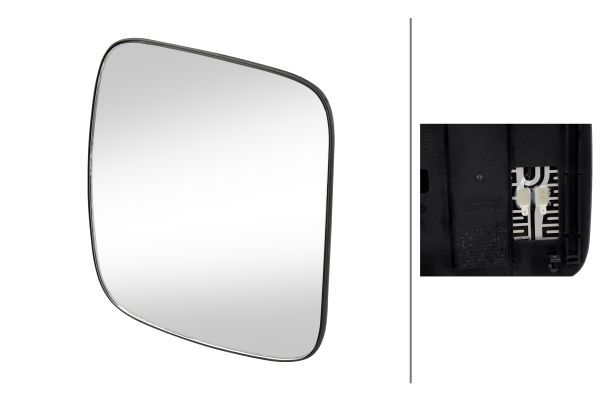 HELLA 9MX 563 710-012 Spiegelglas, Weitwinkelspiegel