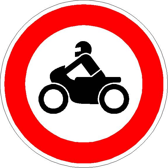 Verkehrszeichen Verbot für Krafträder, auch mit Beiwagen, Kleinkrafträder u. Mofas