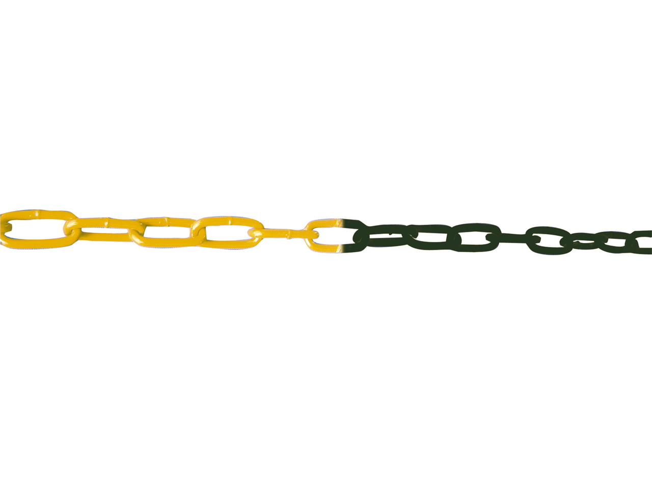 Schake 430_67B-VE10 Absperrkette aus Stahl 10 m geschweißt, Drahtstärke 6 mm verzinkt und gelb / schwarz beschichtet