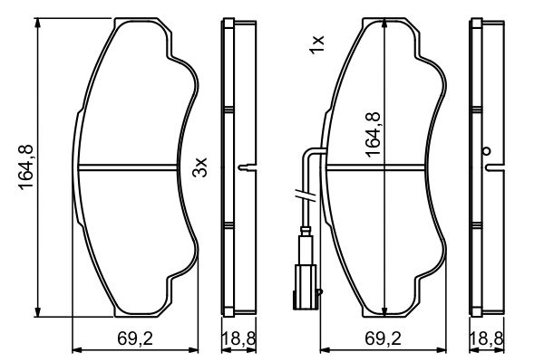 Bosch 0986494850 Bremsbelagsatz, Scheibenbremse