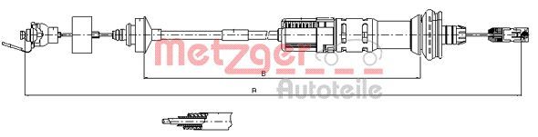 Metzger 11.3043 Seilzug, Kupplungsbetätigung