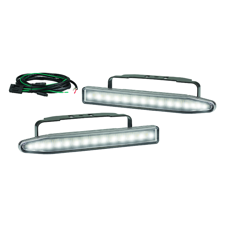 LED Tagfahrleuchtensatz, 2 Stück, 12/24 Volt, Kabelsatz