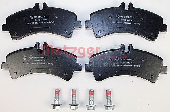 Metzger 1170543 Bremsbelagsatz, Scheibenbremse