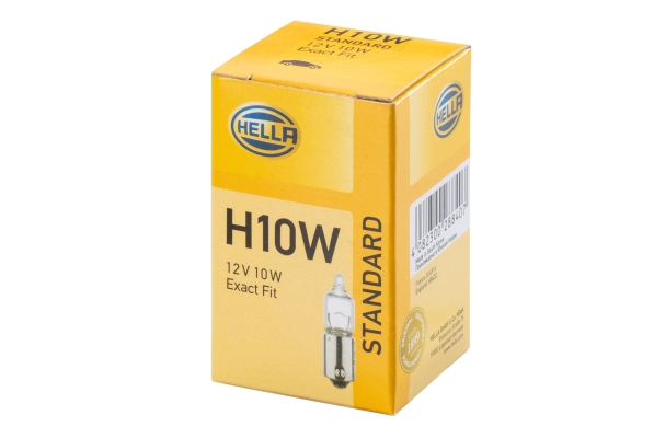 HELLA 8GH 002 473-191 Glühlampe - H10W - Standard - 12V - 10W - Sockelausführung: BA9s - Schachtel -