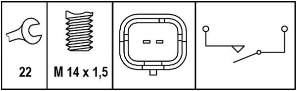 HELLA 6ZF 008 621-331 Schalter, Rückfahrleuchte