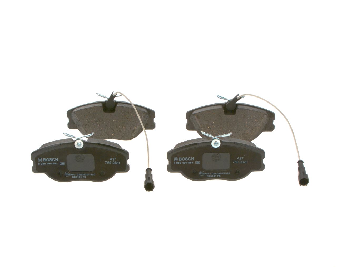 Bosch 0986494851 Bremsbelagsatz, Scheibenbremse