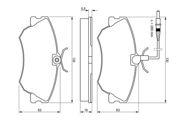 Bosch 0986424451 Bremsbelagsatz, Scheibenbremse