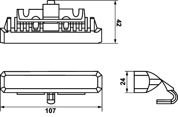 Gyrophare LED HELLA BST - 12/24V, Bleu - 3 Ou 6 LEDs - Synchronisable, Plusieurs Modes Flash