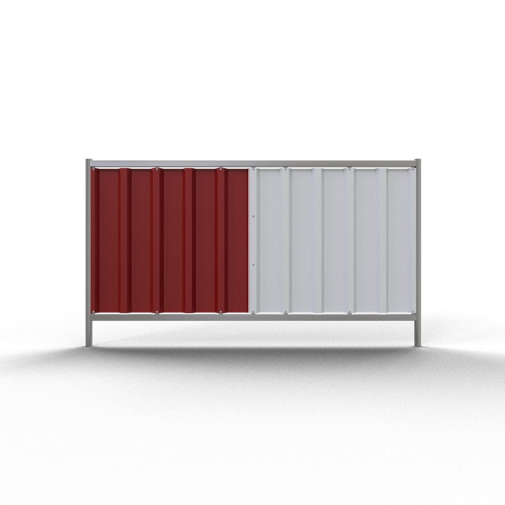 Schake 3B1222RW Mobilzaun Trapez Blechbeschichtung: rot / weiß Höhe: 1,20 m