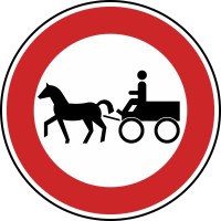 Verkehrszeichen Verbot für Gespannfuhrwerke